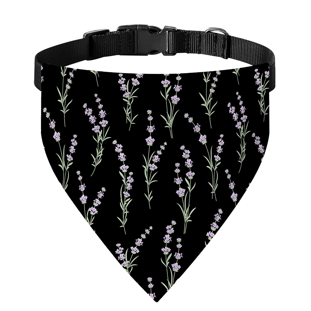 Lavender Flowers Pattern Print Over The Collar Dog Bandana