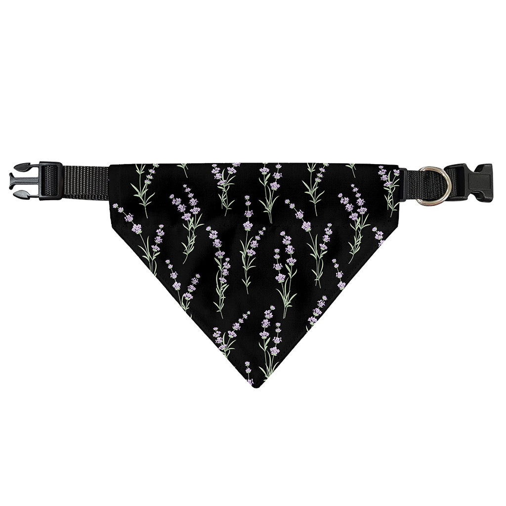 Lavender Flowers Pattern Print Over The Collar Dog Bandana