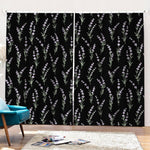 Lavender Flowers Pattern Print Pencil Pleat Curtains