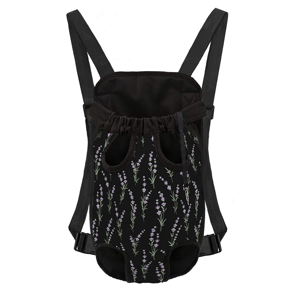 Lavender Flowers Pattern Print Pet Carrier Backpack