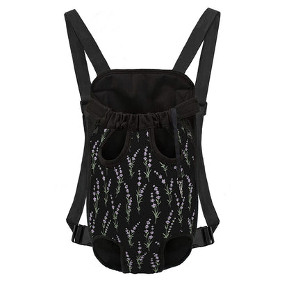 Lavender Flowers Pattern Print Pet Carrier Backpack