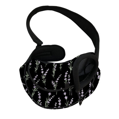 Lavender Flowers Pattern Print Pet Sling Carrier