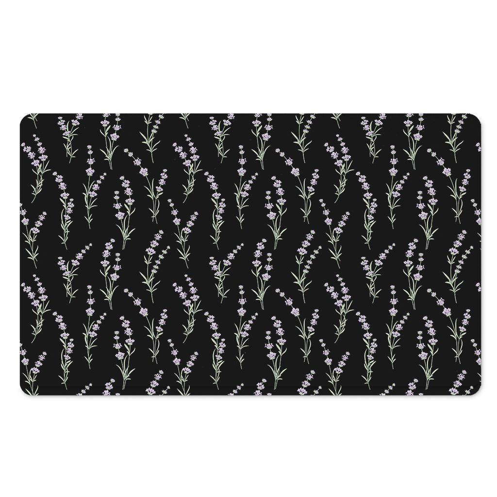 Lavender Flowers Pattern Print Polyester Doormat