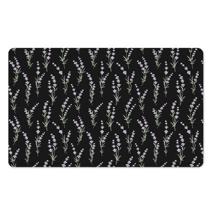 Lavender Flowers Pattern Print Polyester Doormat