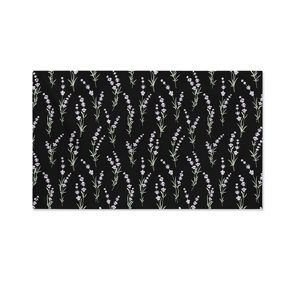 Lavender Flowers Pattern Print Polyester Flag