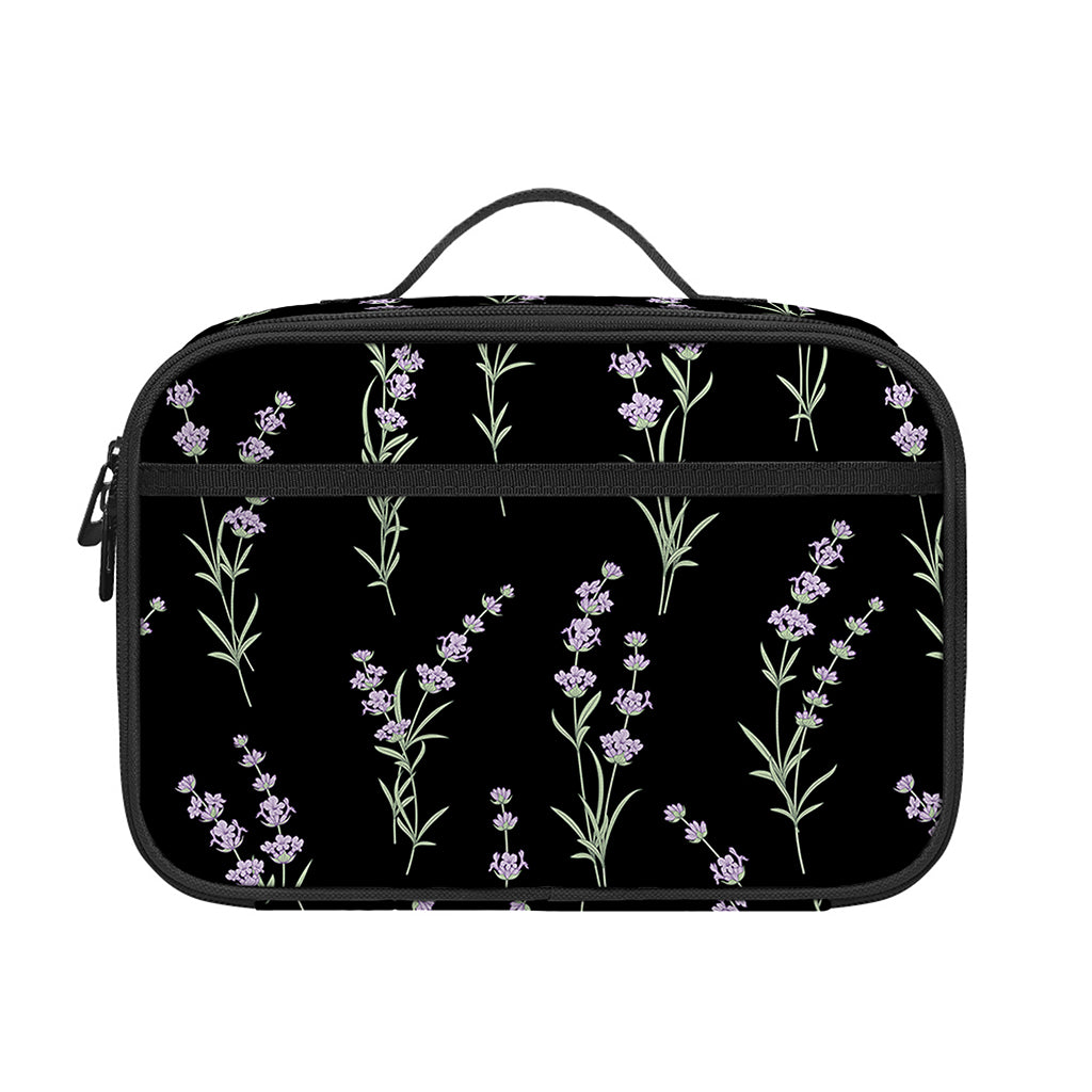 Lavender Flowers Pattern Print Portable Lunch Bag