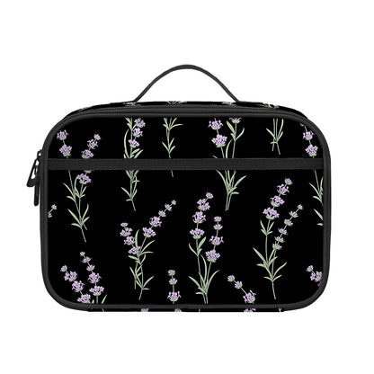 Lavender Flowers Pattern Print Portable Lunch Bag