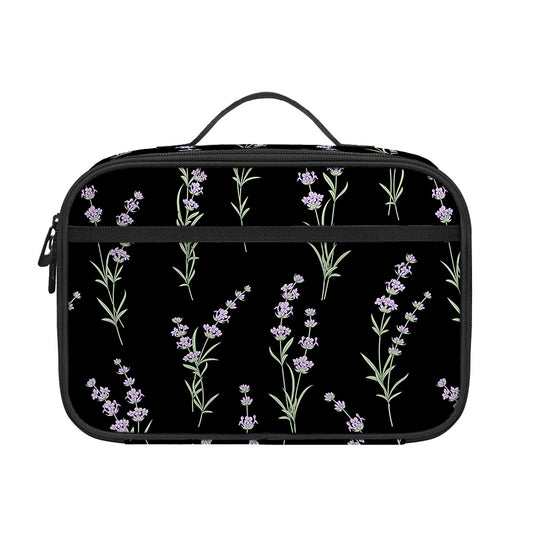 Lavender Flowers Pattern Print Portable Lunch Bag