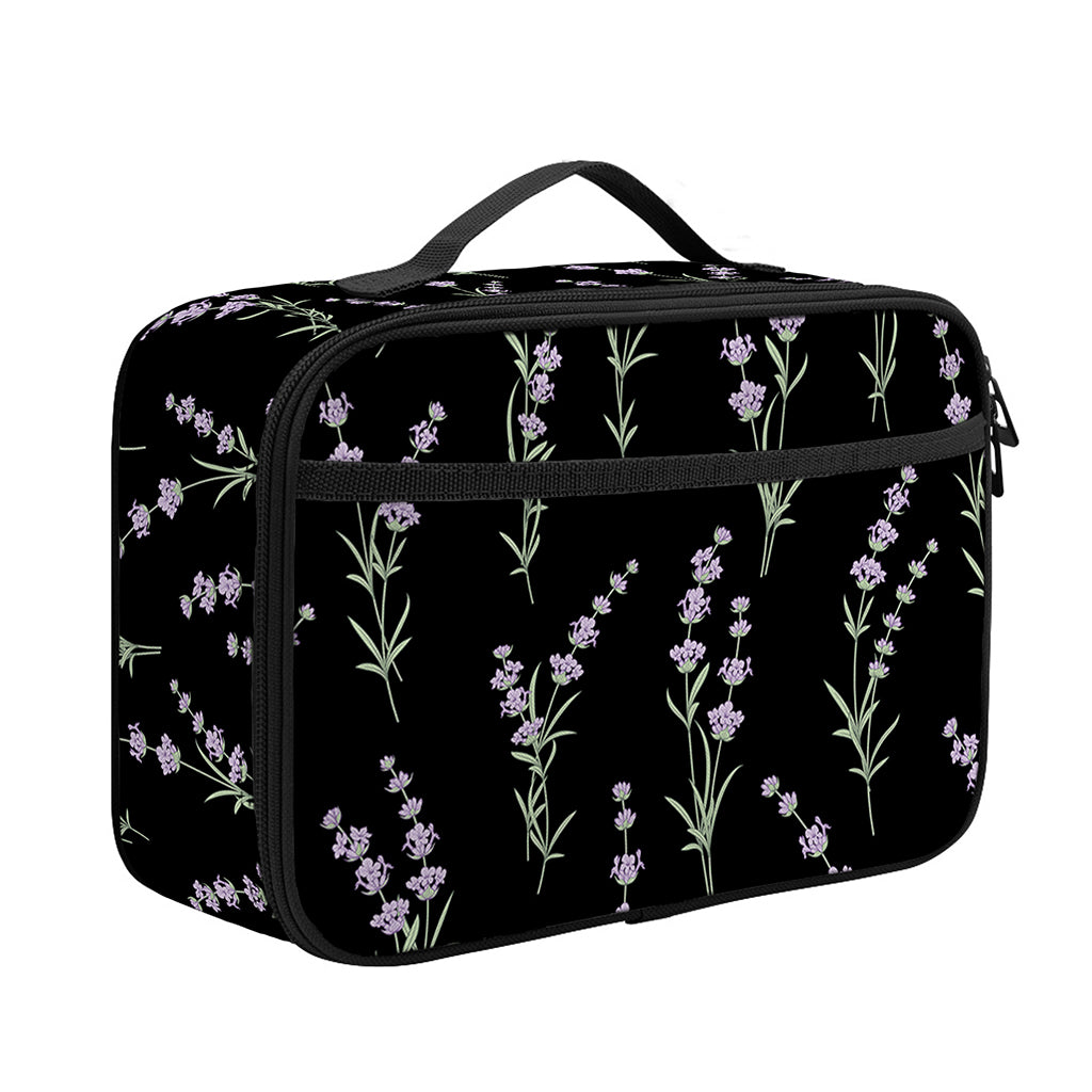 Lavender Flowers Pattern Print Portable Lunch Bag