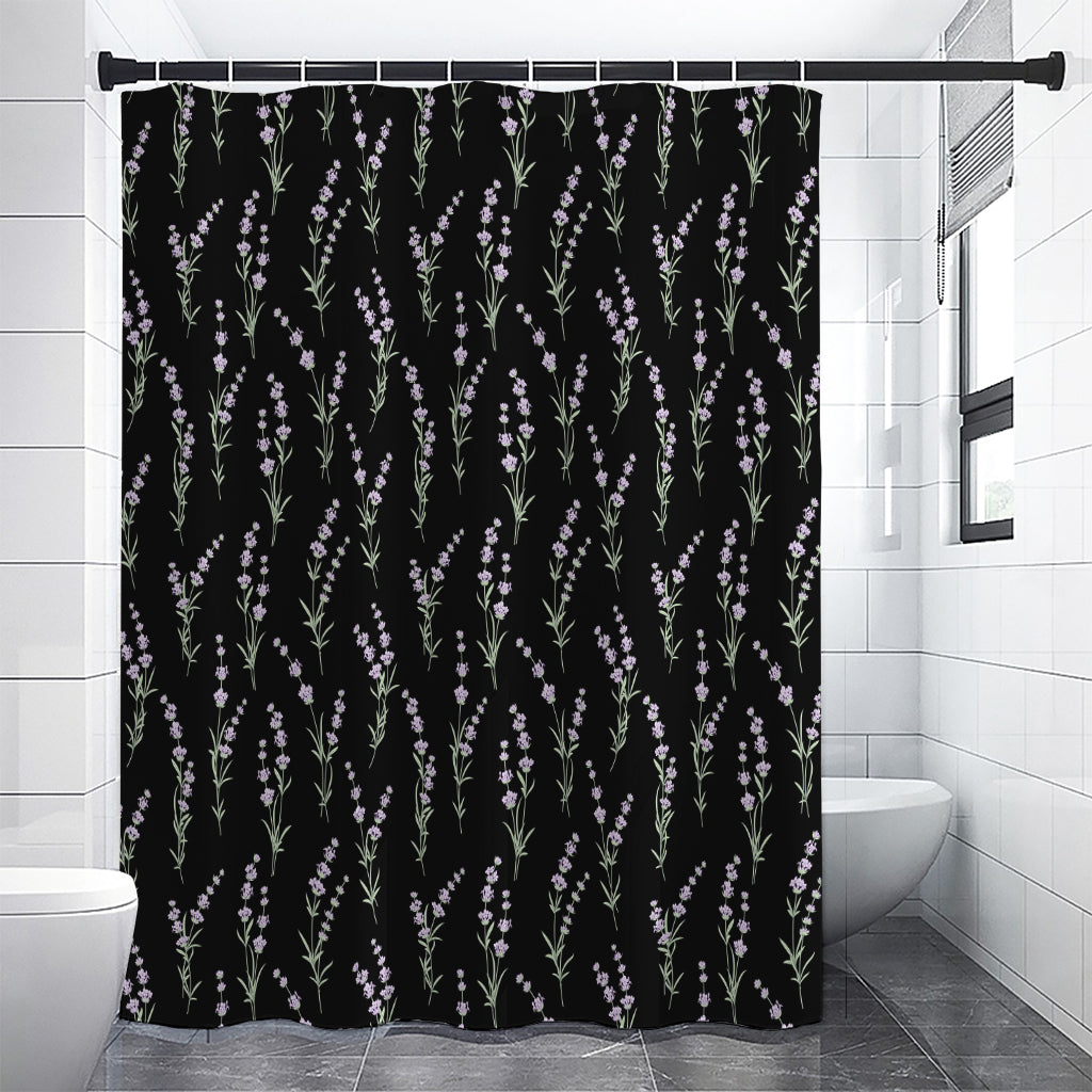Lavender Flowers Pattern Print Premium Shower Curtain