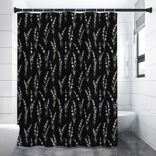 Lavender Flowers Pattern Print Premium Shower Curtain
