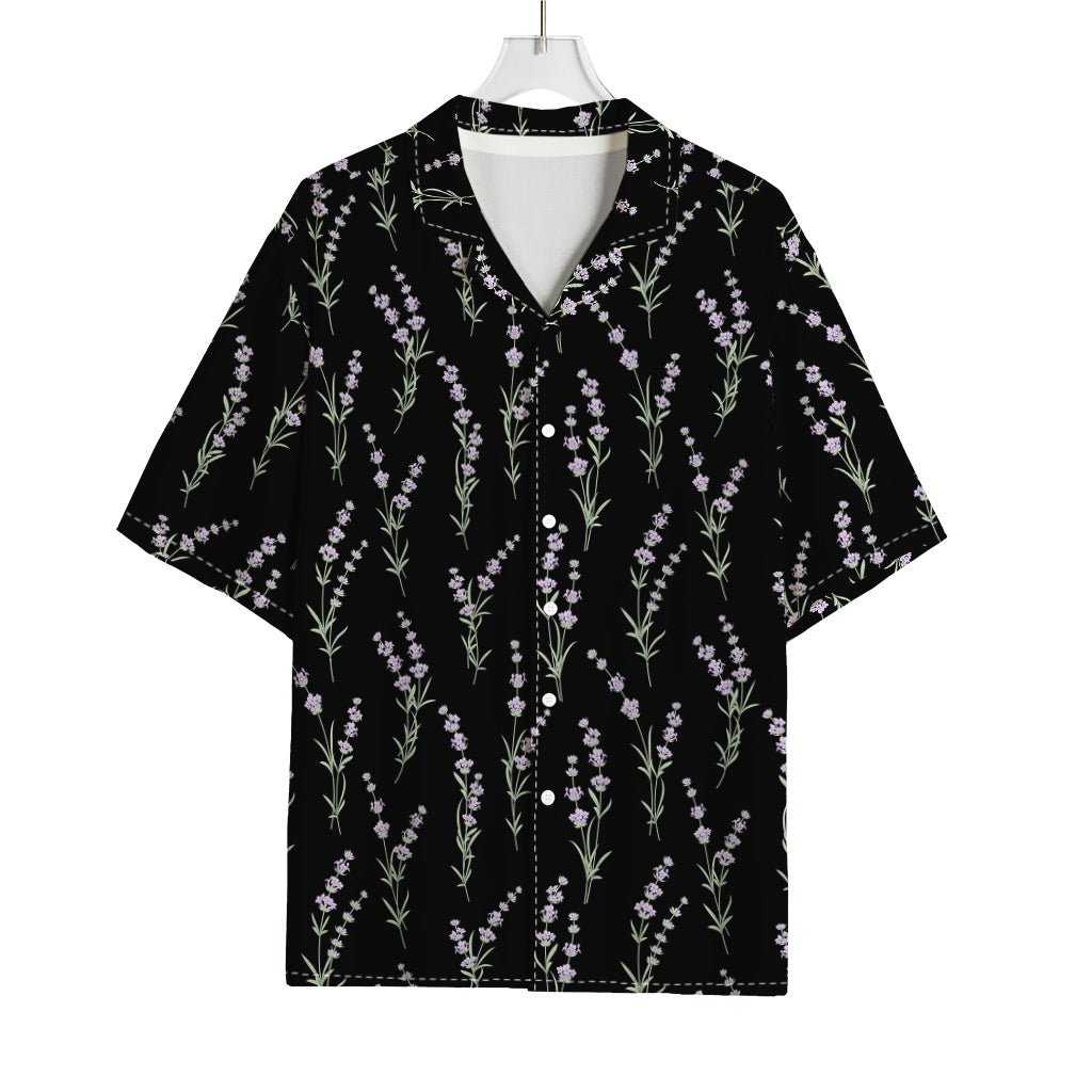 Lavender Flowers Pattern Print Rayon Hawaiian Shirt