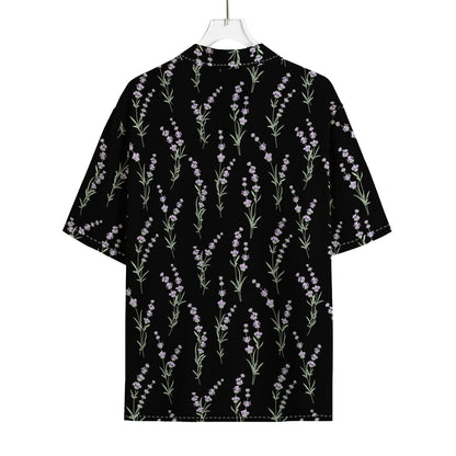Lavender Flowers Pattern Print Rayon Hawaiian Shirt