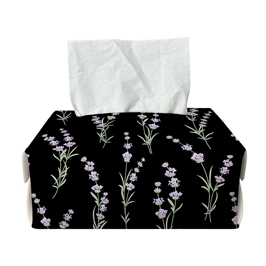 Lavender Flowers Pattern Print Rectangle Tissue Box Cover