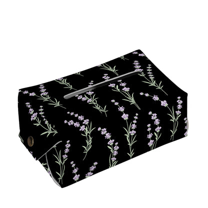 Lavender Flowers Pattern Print Rectangle Tissue Box Cover
