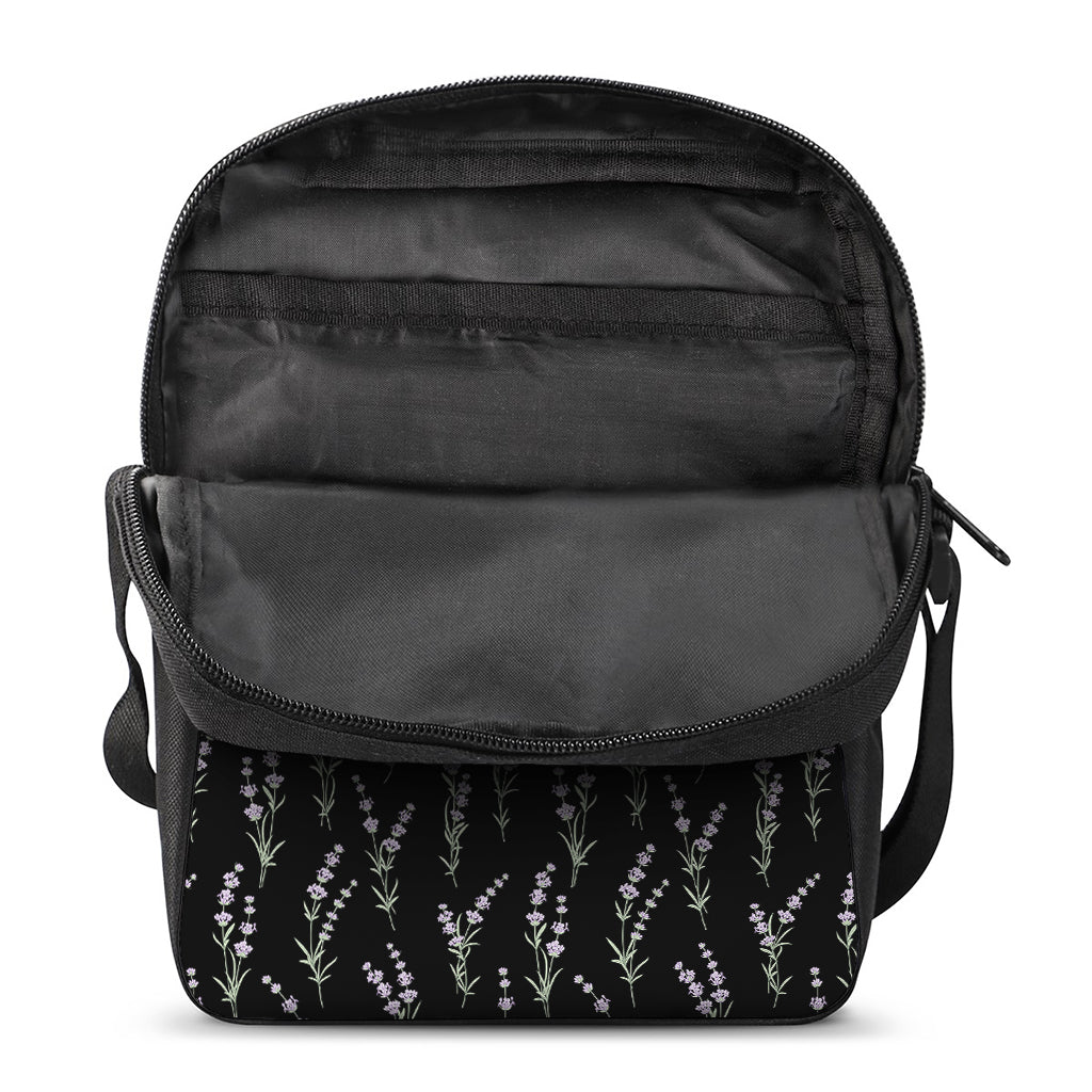 Lavender Flowers Pattern Print Rectangular Crossbody Bag