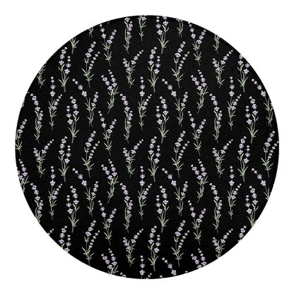 Lavender Flowers Pattern Print Round Blanket
