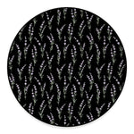Lavender Flowers Pattern Print Round Floor Mat