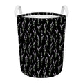 Lavender Flowers Pattern Print Round Laundry Basket