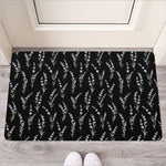 Lavender Flowers Pattern Print Rubber Doormat