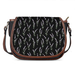 Lavender Flowers Pattern Print Saddle Bag
