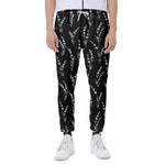 Lavender Flowers Pattern Print Scuba Joggers