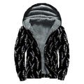 Lavender Flowers Pattern Print Sherpa Lined Zip Up Hoodie