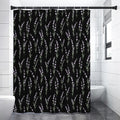 Lavender Flowers Pattern Print Shower Curtain