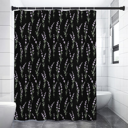 Lavender Flowers Pattern Print Shower Curtain