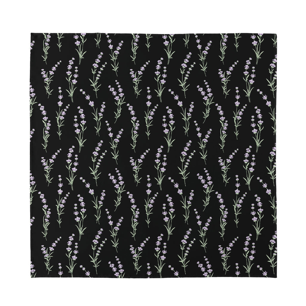 Lavender Flowers Pattern Print Silk Bandana