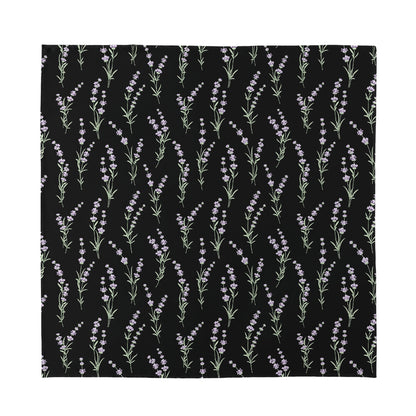 Lavender Flowers Pattern Print Silk Bandana