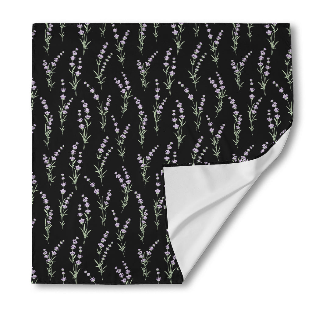 Lavender Flowers Pattern Print Silk Bandana