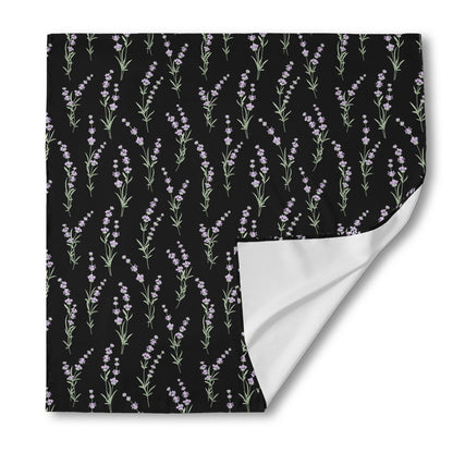 Lavender Flowers Pattern Print Silk Bandana