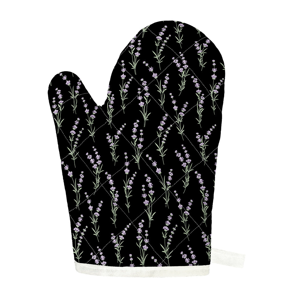 Lavender Flowers Pattern Print Single Oven Mitt