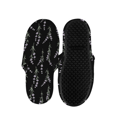 Lavender Flowers Pattern Print Slippers