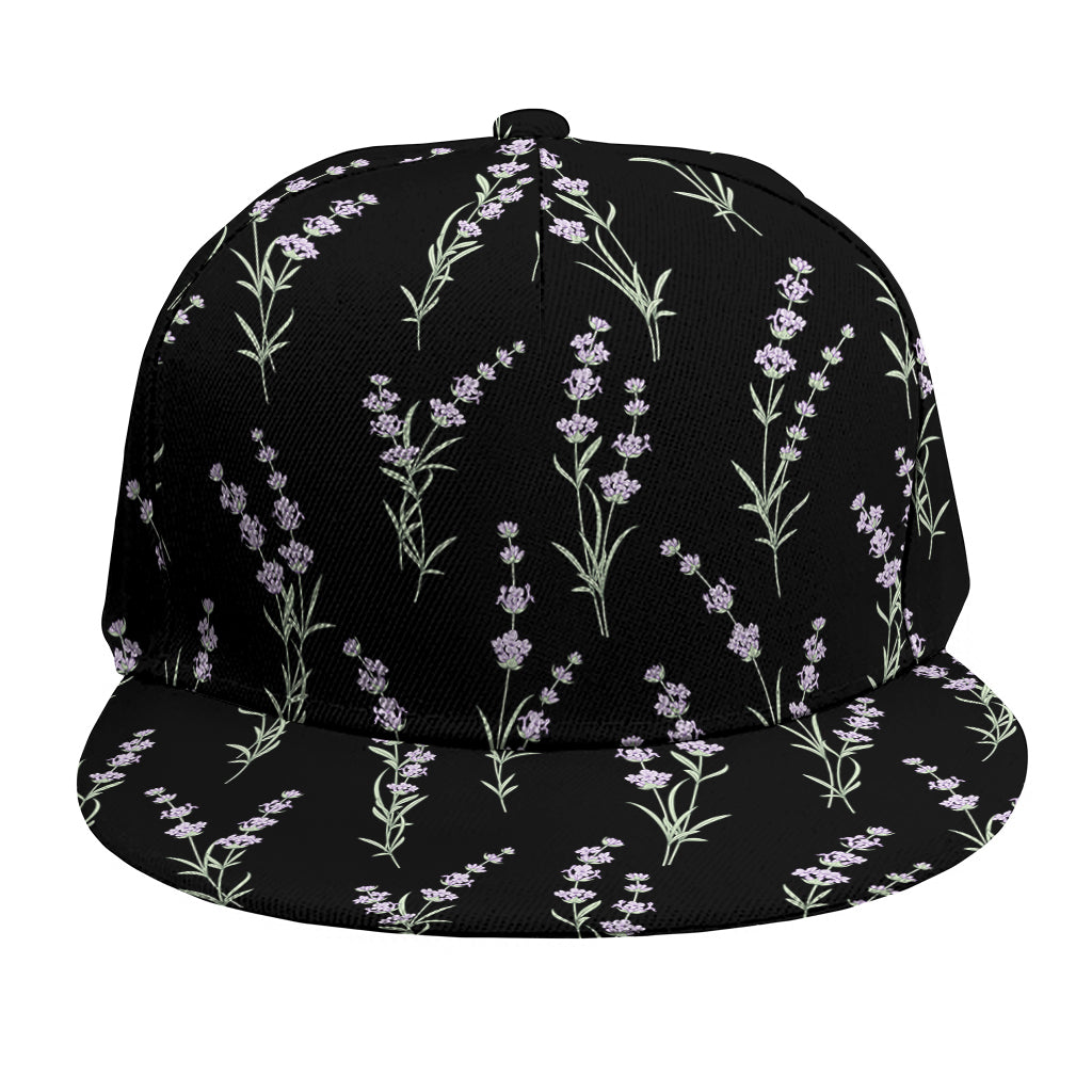 Lavender Flowers Pattern Print Snapback Cap