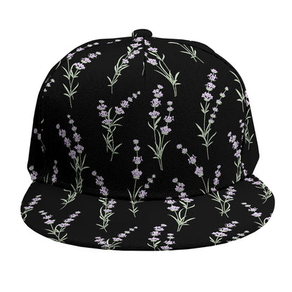 Lavender Flowers Pattern Print Snapback Cap