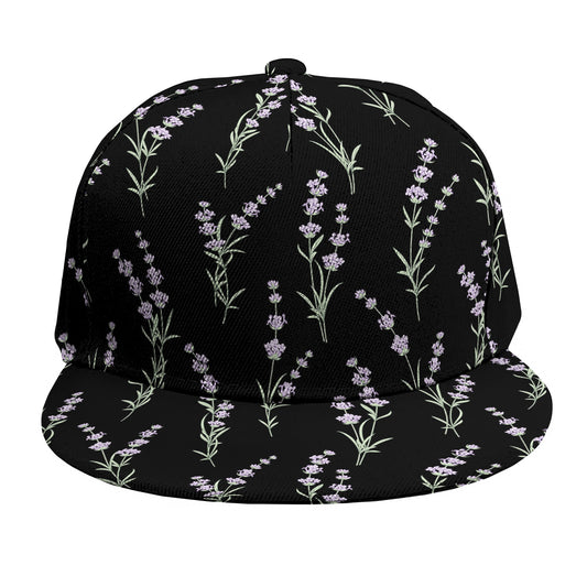 Lavender Flowers Pattern Print Snapback Cap