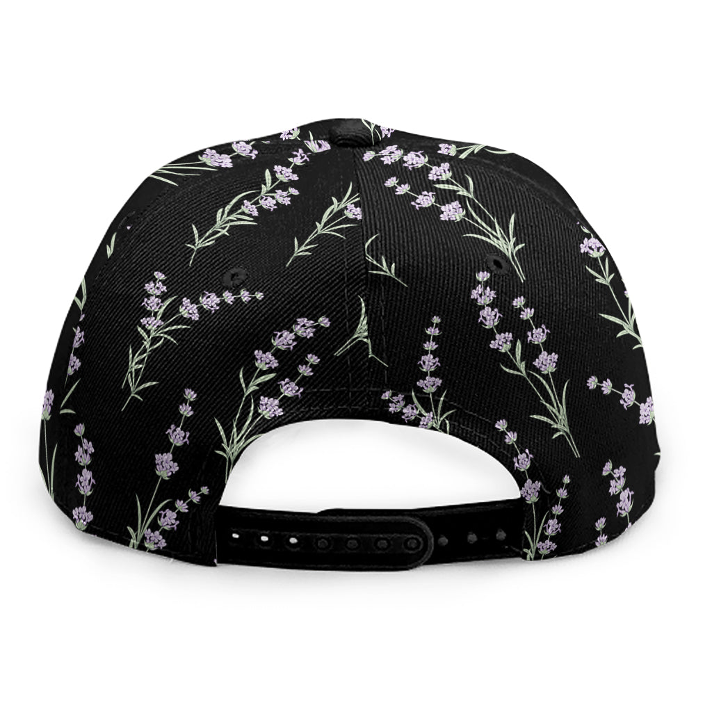 Lavender Flowers Pattern Print Snapback Cap