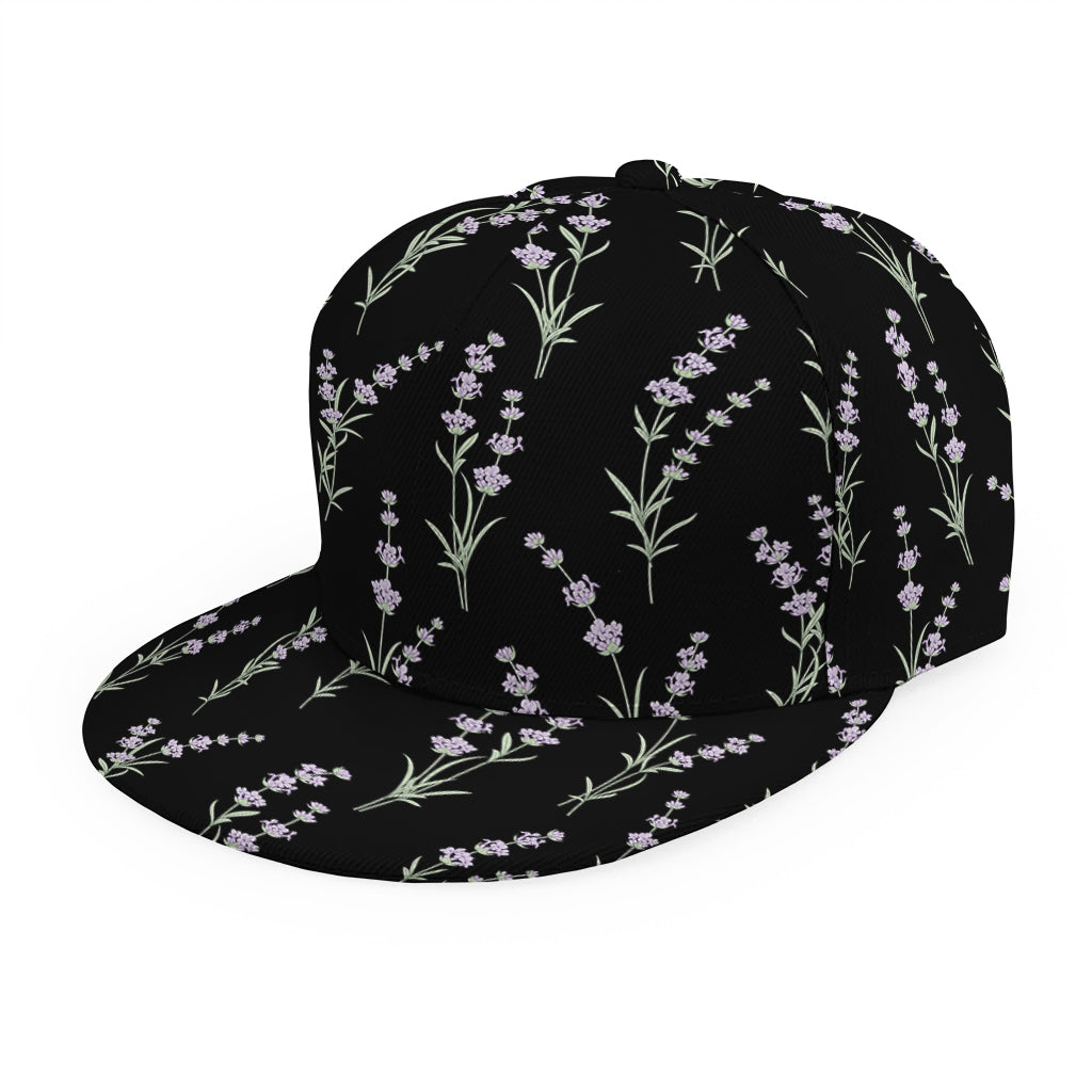 Lavender Flowers Pattern Print Snapback Cap