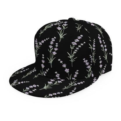 Lavender Flowers Pattern Print Snapback Cap