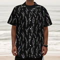 Lavender Flowers Pattern Print Textured Short Sleeve Shirt