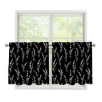 Lavender Flowers Pattern Print Tier Curtains