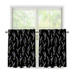 Lavender Flowers Pattern Print Tier Curtains