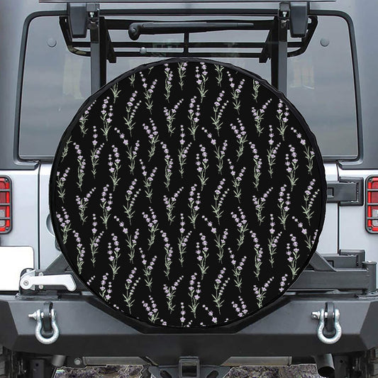 Lavender Flowers Pattern Print Tire Cover