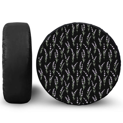 Lavender Flowers Pattern Print Tire Cover