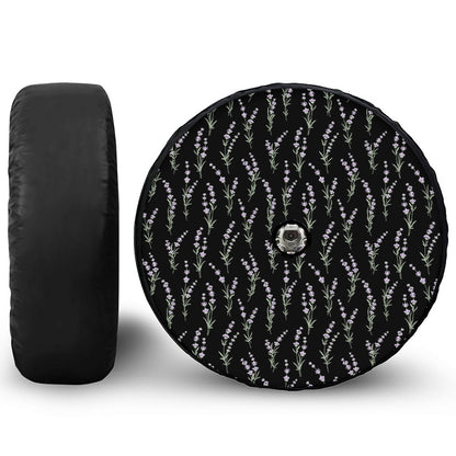 Lavender Flowers Pattern Print Tire Cover With Camera Hole