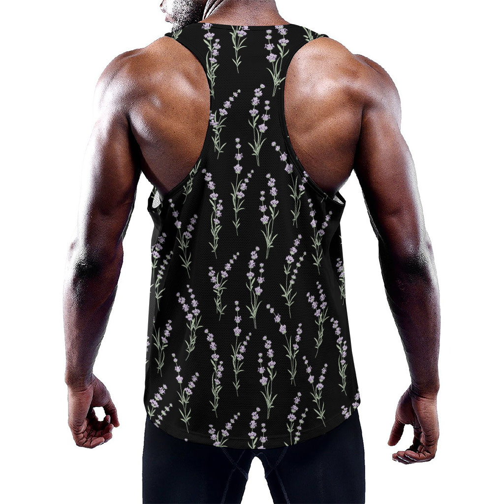 Lavender Flowers Pattern Print Training Tank Top