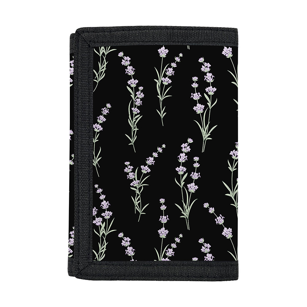 Lavender Flowers Pattern Print Trifold Wallet