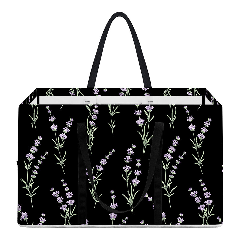 Lavender Flowers Pattern Print Utility Tote Bag
